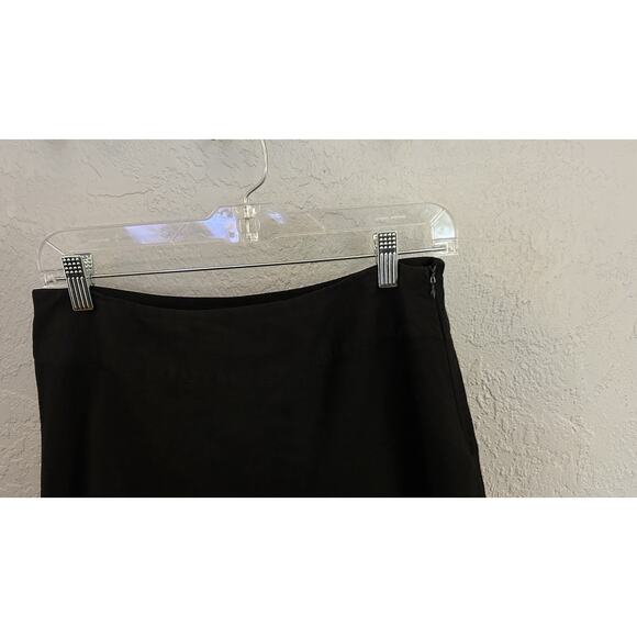 Richard Malcolm Linen Skirt Size 10 Black Embroidered Boho Fully Lined Zip - Picture 5 of 8